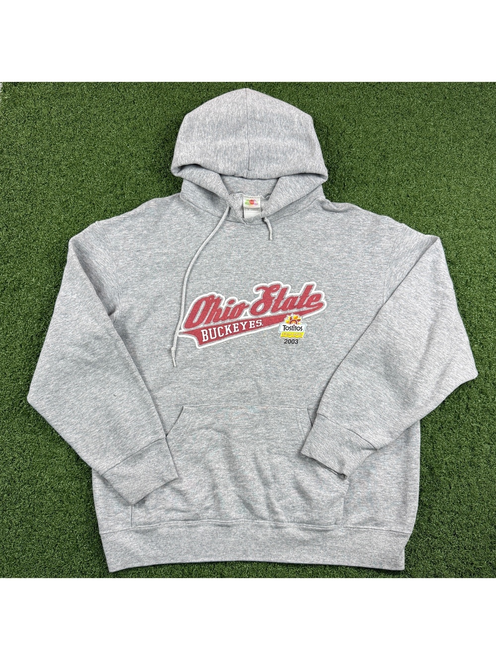 Vintage 2003 Ohio State Buckeyes Fiesta Bowl Hoodie Men L Tostitos NCAA Football